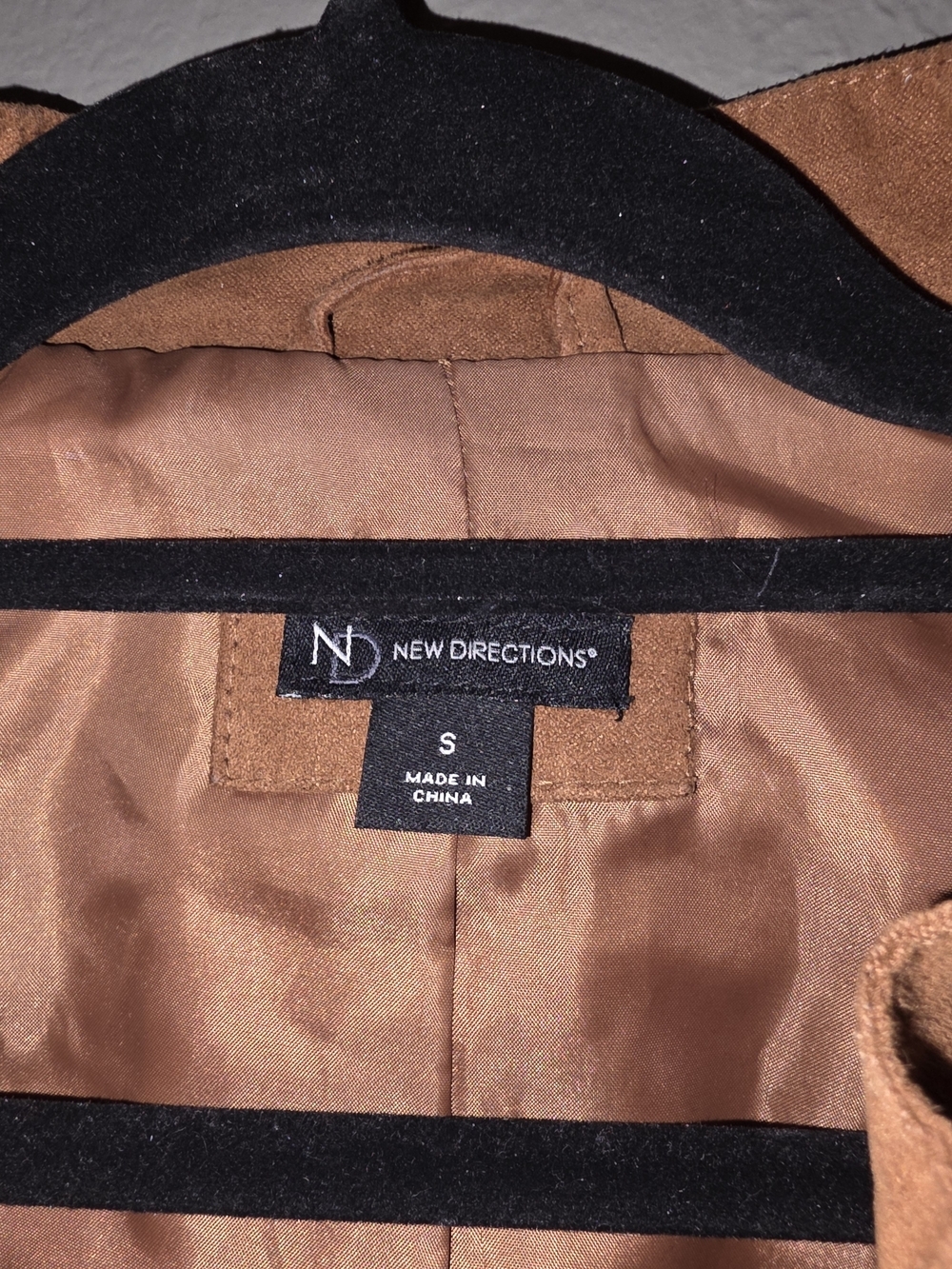 New Directions Faux Suede Moto Jacket Brown Tan Size Small - Picture 2 of 7